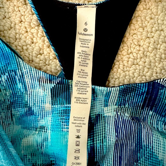 Lululemon Twist and Toil tank Size 6 Heathered Teal Blue / Sun Dazed Multi Blue - Picture 5 of 7